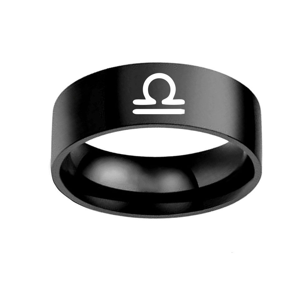 Twelve Constellation Rings Stainless Steel Male And Female Ring Rings - fizzle