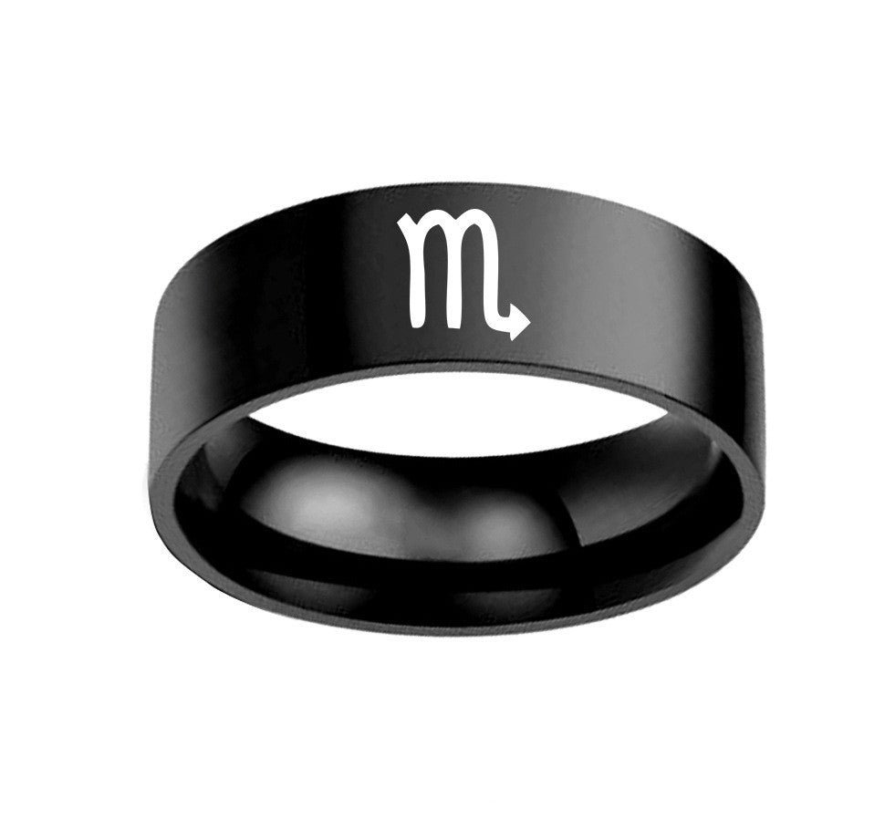 Twelve Constellation Rings Stainless Steel Male And Female Ring Rings - fizzle