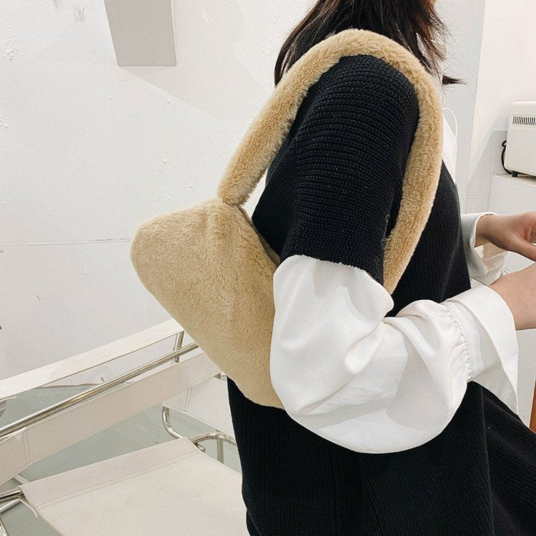 Fashion Lamb Wool Ladies Shoulder Bag - fizzle