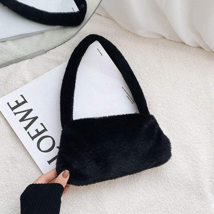 Fashion Lamb Wool Ladies Shoulder Bag - fizzle