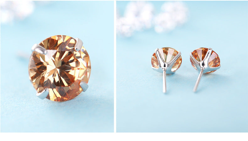 Sterling Silver Stud Earrings For Women Wedding Fine Jewelry Gift - fizzle