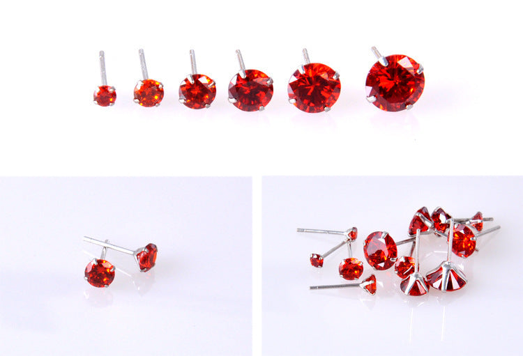 Sterling Silver Stud Earrings For Women Wedding Fine Jewelry Gift - fizzle