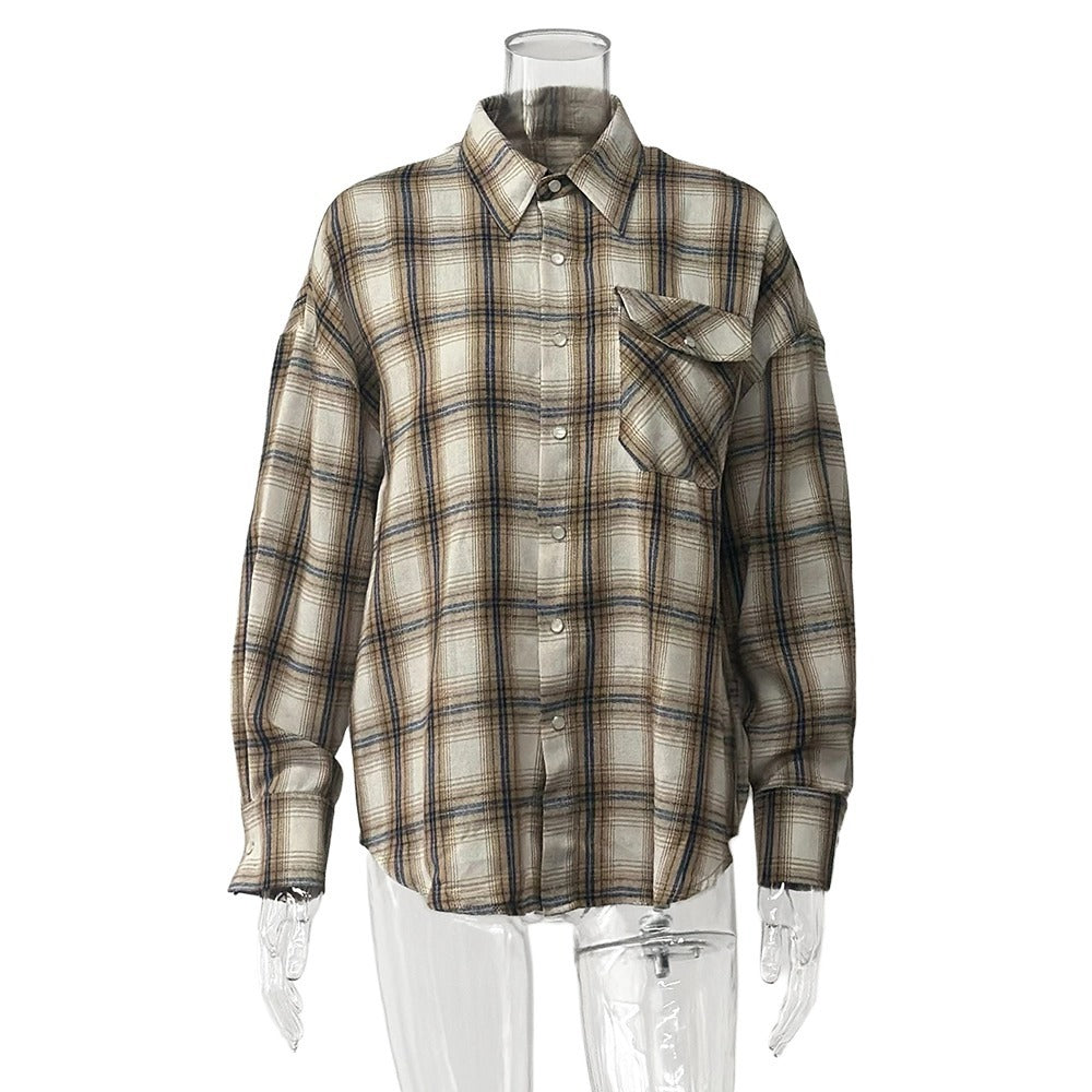 European And American Plaid Tup Cardigan - fizzle
