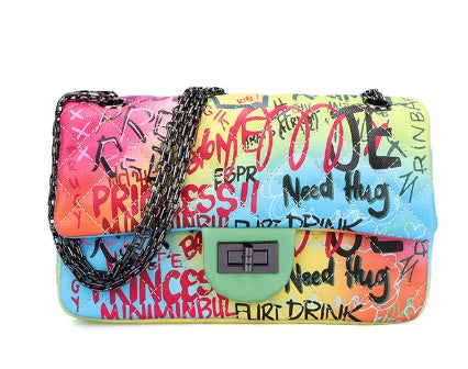 Ladies Painted Graffiti BagsColor Ladies Handbags - fizzle