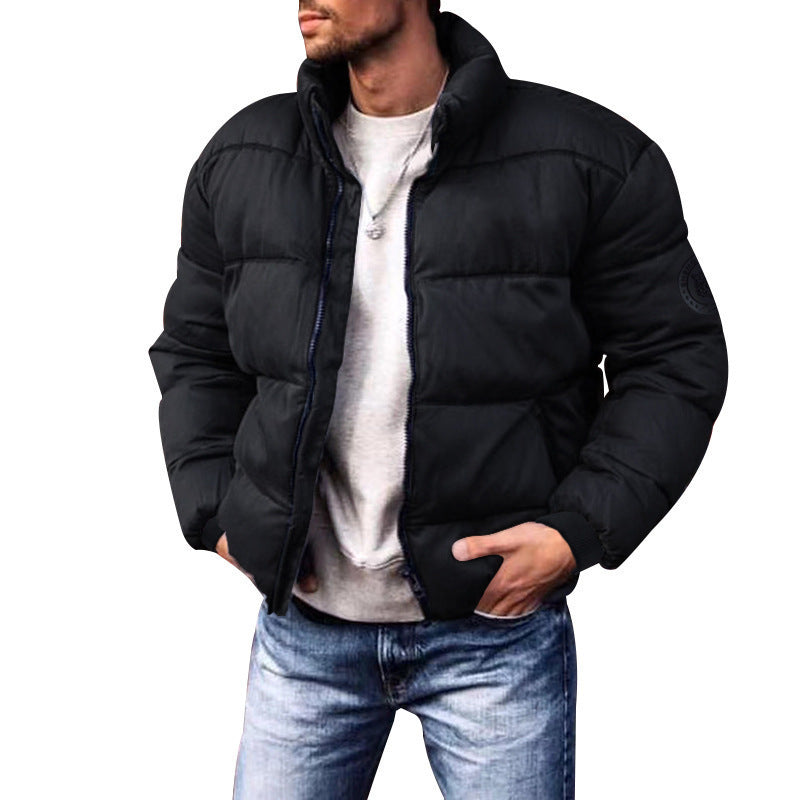 Coat Stand-up Collar Downcotton-padded Jacket Thickened Men's Cotton Jacket - fizzle