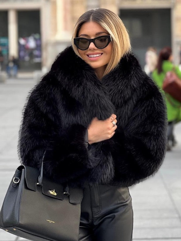 Winter Plush Coat Fizzle Fashion Thicken Lapel Outwear (Copy) - fizzle