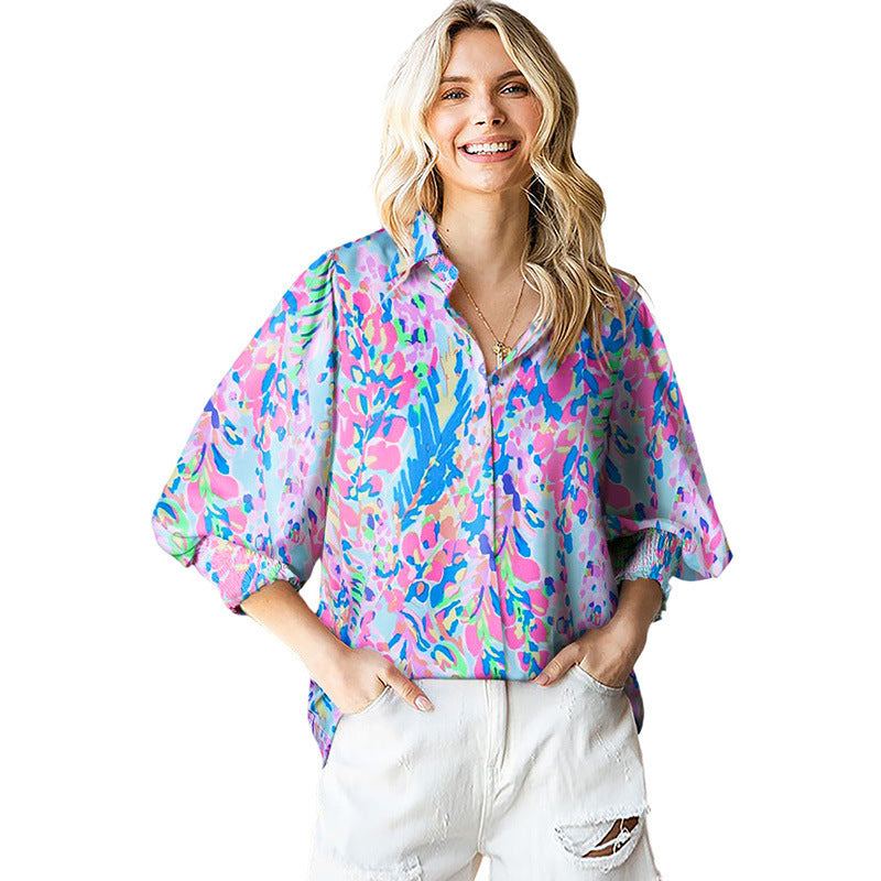 Women's National Fashion Chiffon Shirt - fizzle