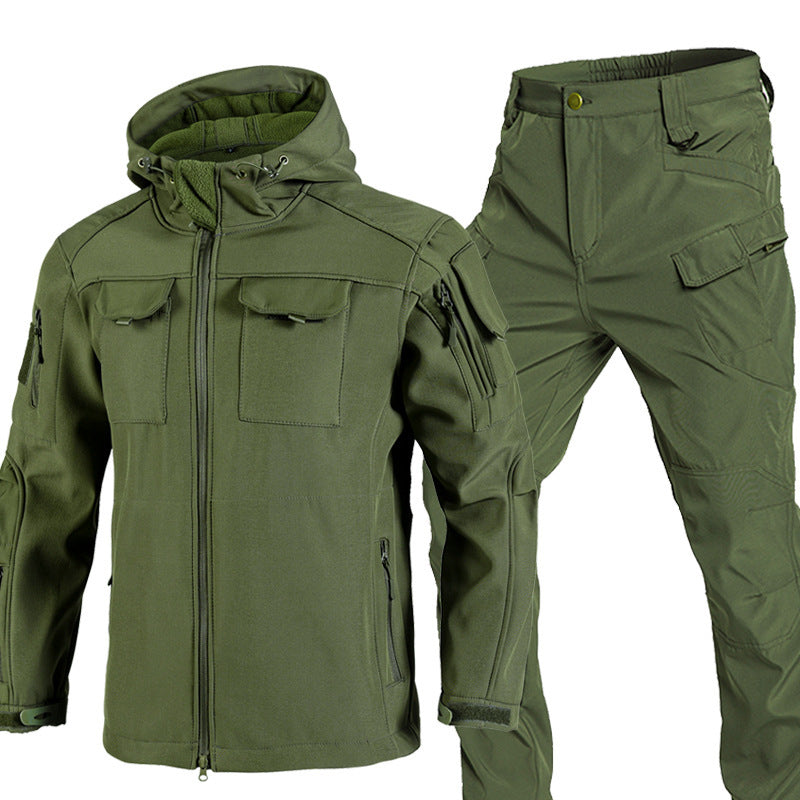 Autumn And Winter Fleece-lined Soft Shell Beetle Shell Jacket Suit - fizzle