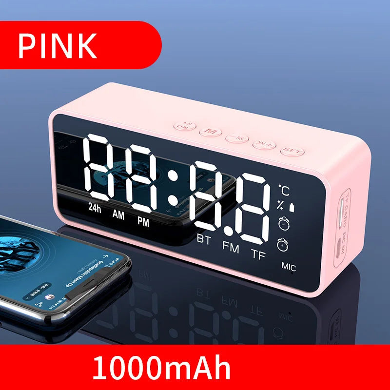 Wireless Bluetooth Speaker Small Mini Alarm Clock Portable Cannon Mini Voice Broadcast the Card Instert Vehicular Audio System - fizzle