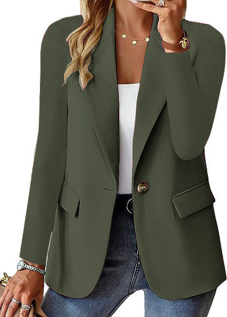 Fashion Casual Women Blazer Long-sleeved Solid Color Casual Cardigan Small Suit Jacket For Women - fizzle