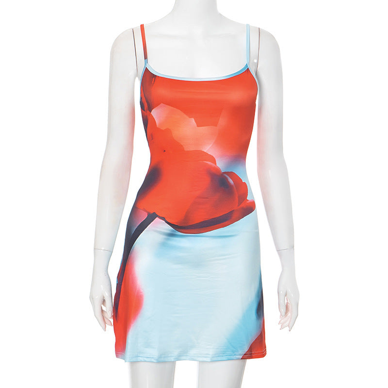 Summer Flowers Printed Dress Beach Clothing For Women - fizzle