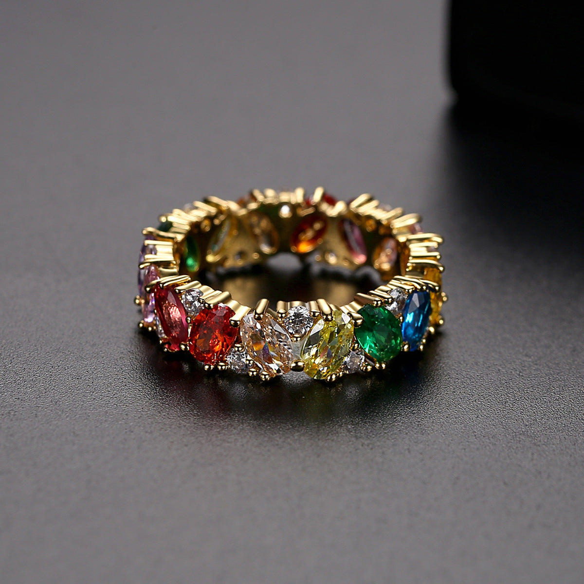 European And American Fashion Color Zircon Ladies Ring - fizzle