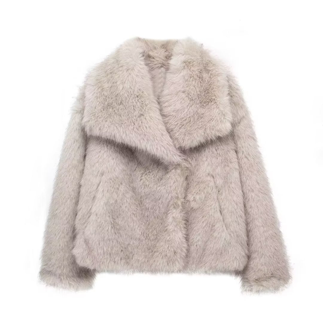 Winter Plush Coat Fizzle Fashion Thicken Lapel Outwear (Copy) - fizzle