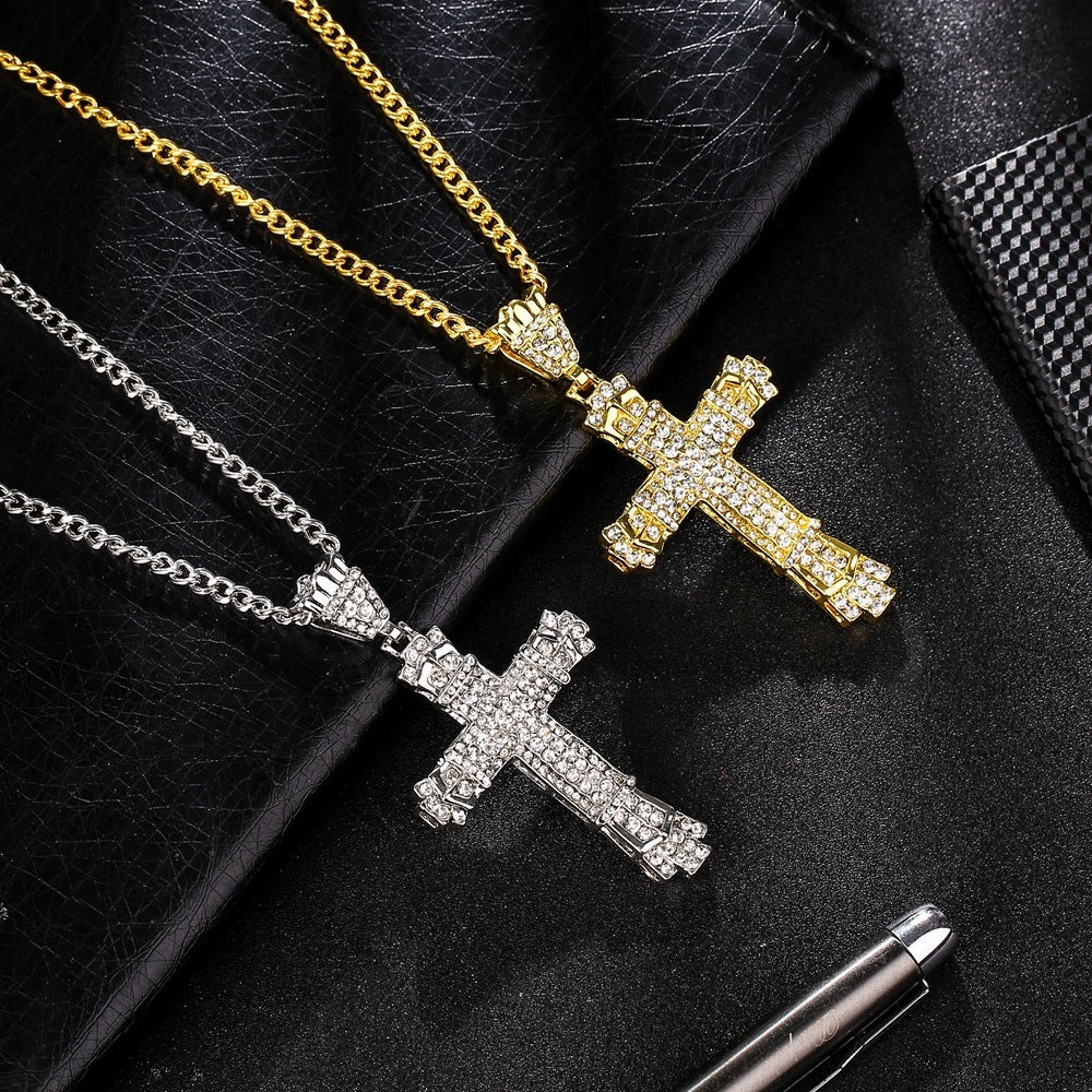 Iced Out Mens Cross Necklace - fizzle