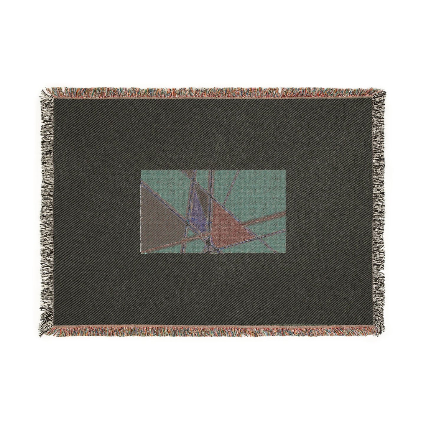 Geometric Abstract Woven Blanket — Modern Midcentury Throw