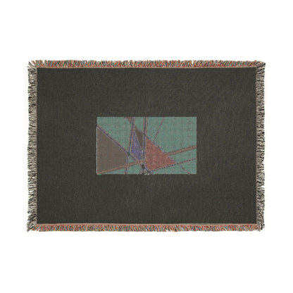 Geometric Abstract Woven Blanket — Modern Midcentury Throw
