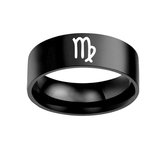 Twelve Constellation Rings Stainless Steel Male And Female Ring Rings - fizzle