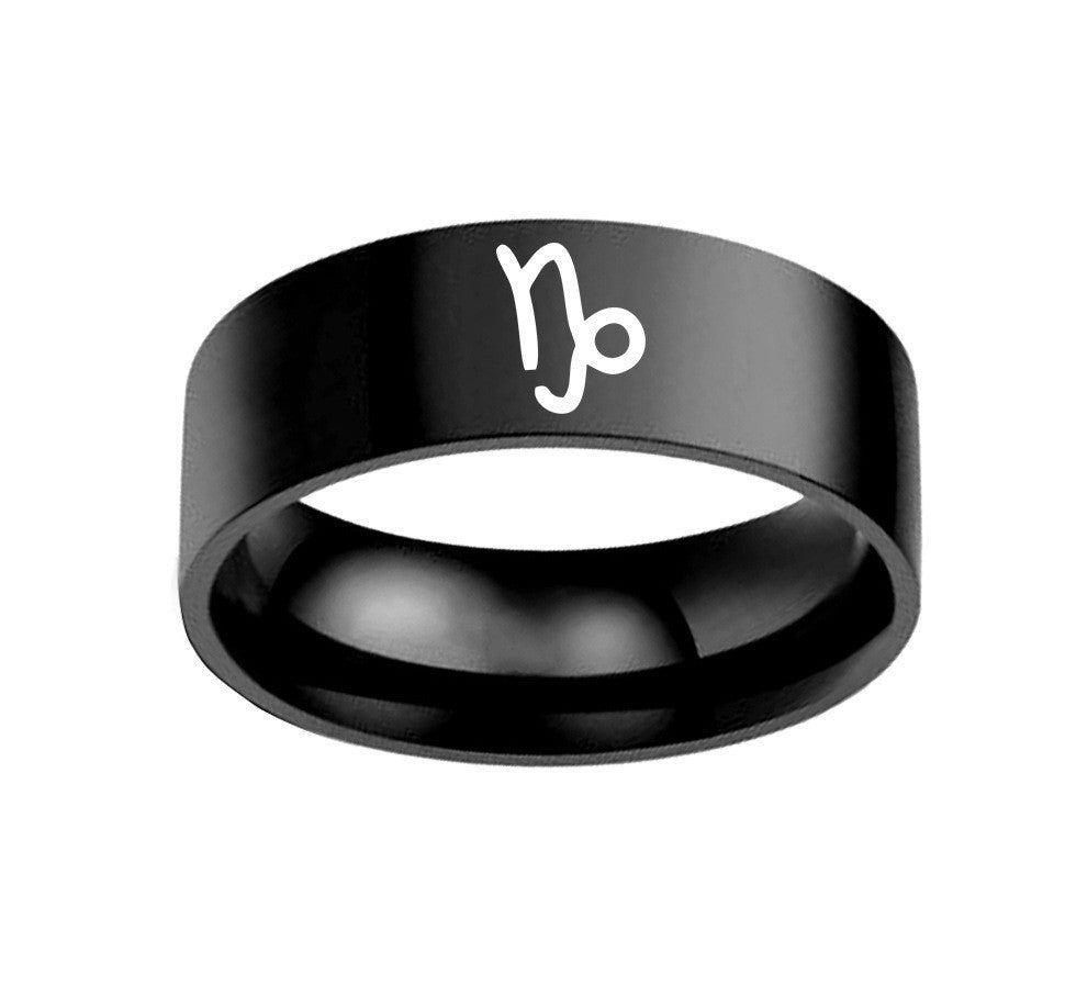 Twelve Constellation Rings Stainless Steel Male And Female Ring Rings - fizzle