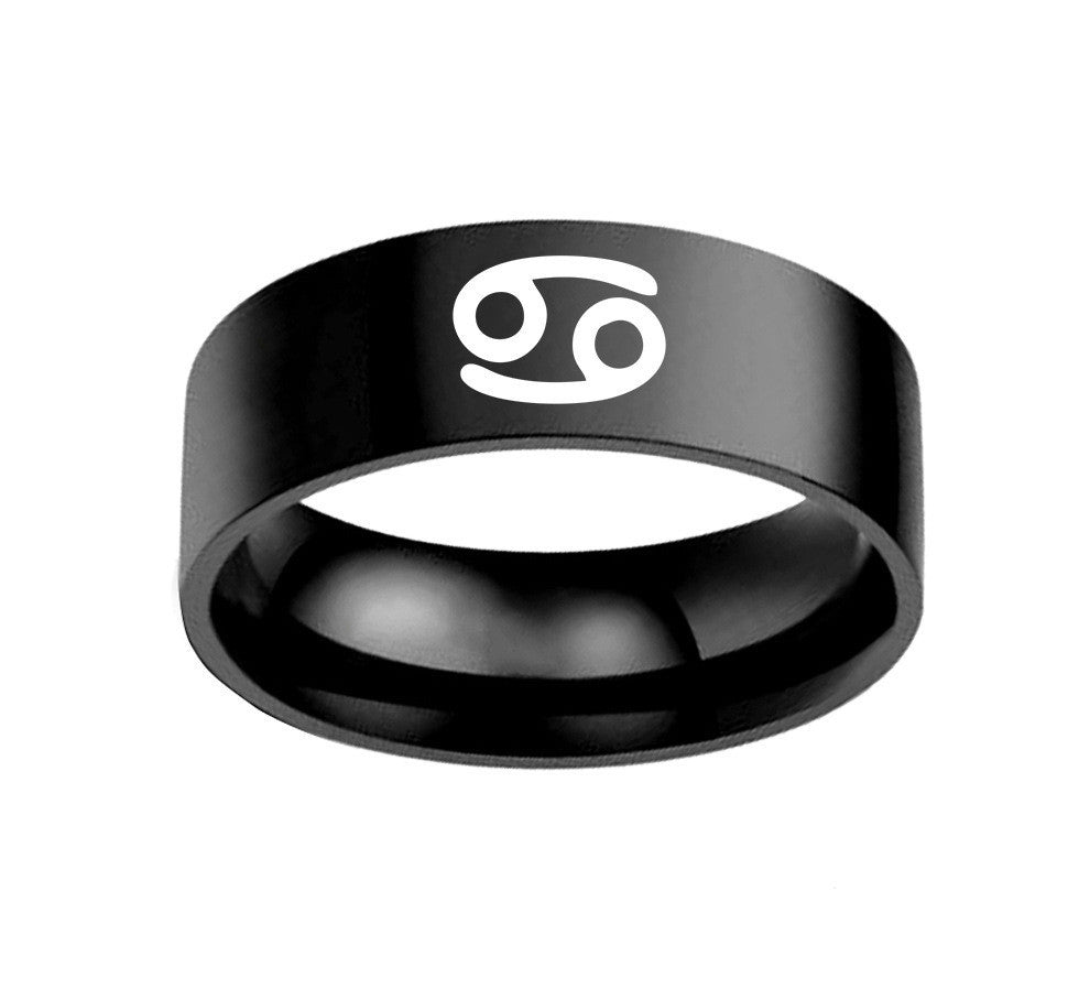 Twelve Constellation Rings Stainless Steel Male And Female Ring Rings - fizzle