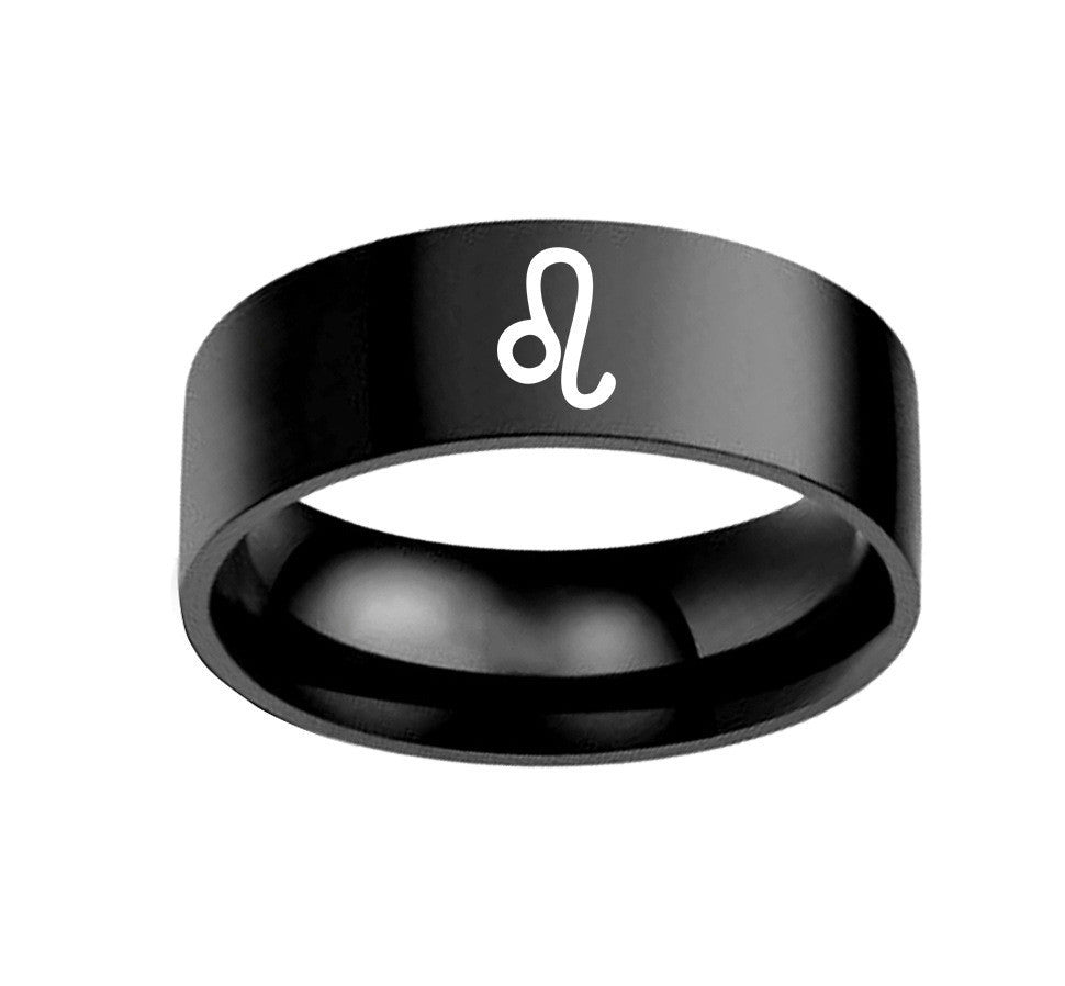 Twelve Constellation Rings Stainless Steel Male And Female Ring Rings - fizzle