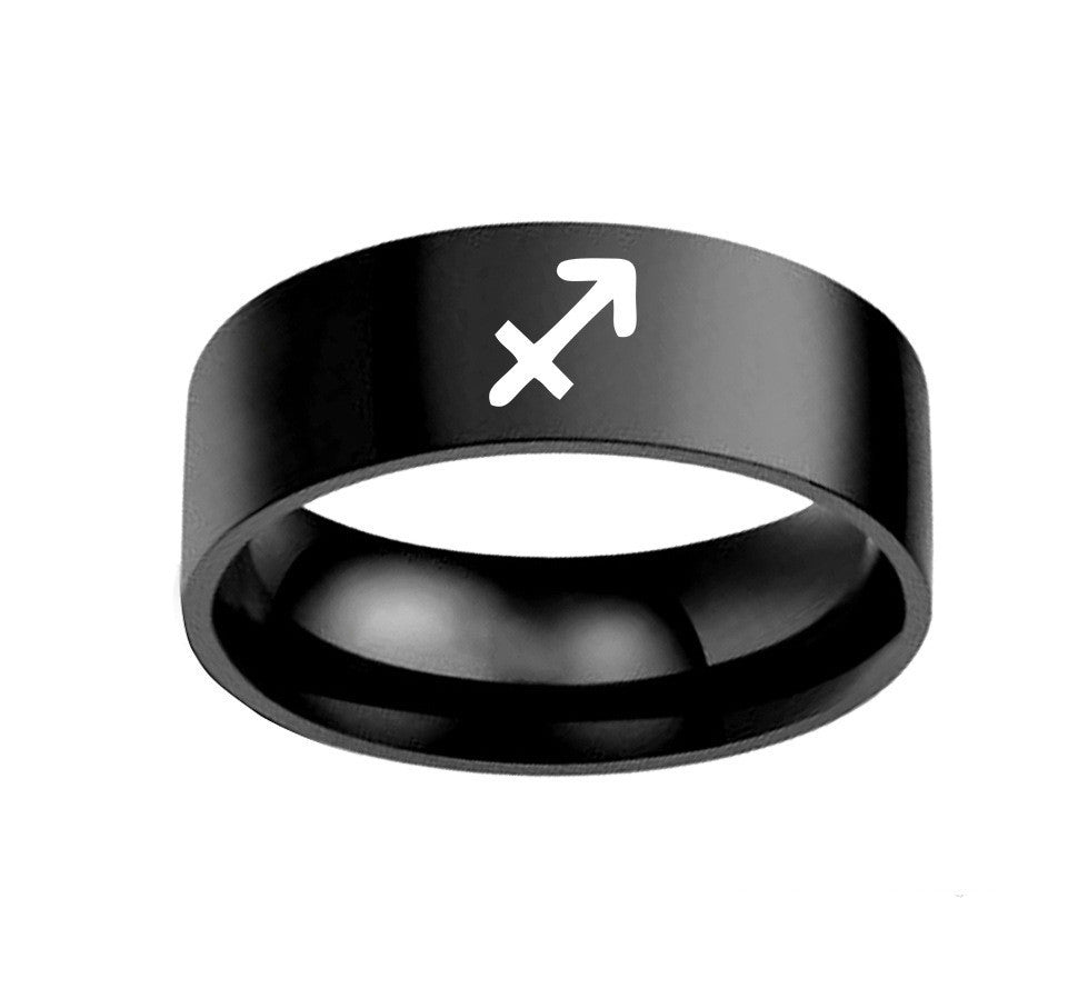 Twelve Constellation Rings Stainless Steel Male And Female Ring Rings - fizzle
