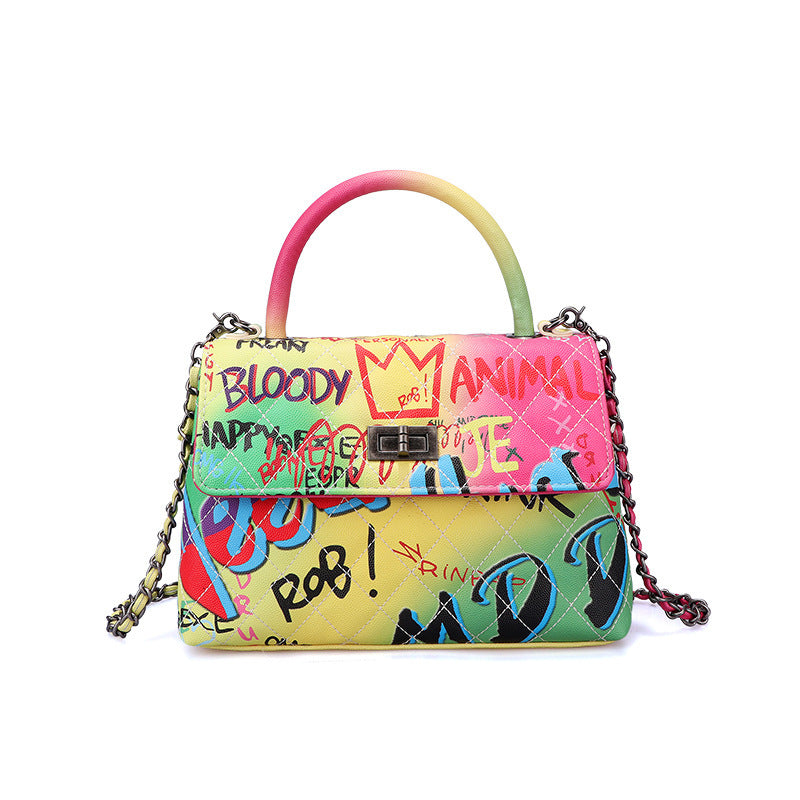 Ladies Painted Graffiti BagsColor Ladies Handbags - fizzle