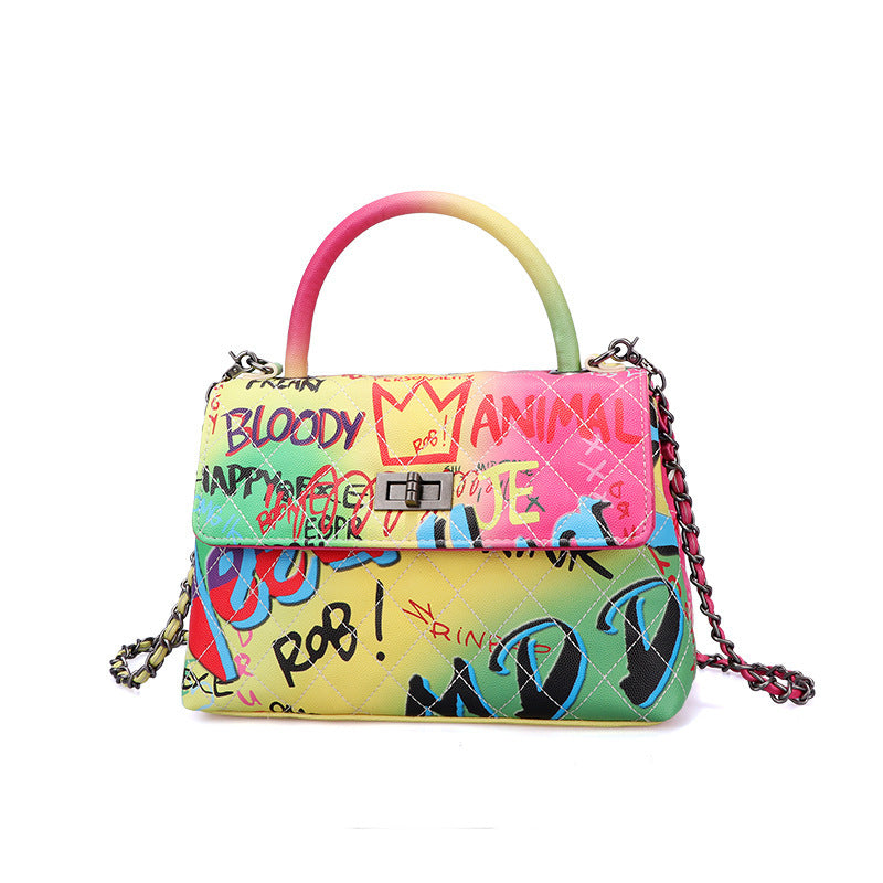 Ladies Painted Graffiti BagsColor Ladies Handbags - fizzle