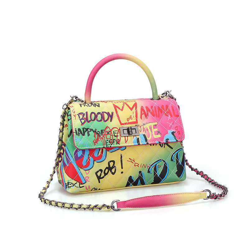 Ladies Painted Graffiti BagsColor Ladies Handbags - fizzle