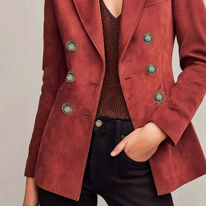 Women's French-style Elegant Vintage Double-breasted Blazer