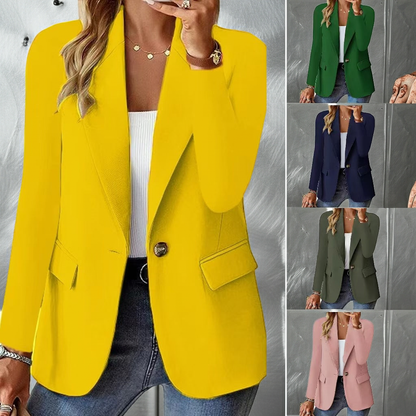 Fashion Casual Women Blazer Long-sleeved Solid Color Casual Cardigan Small Suit Jacket For Women