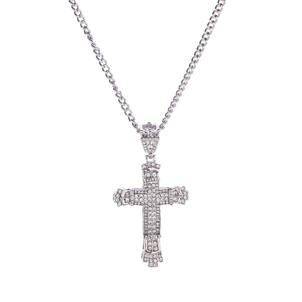 Iced Out Mens Cross Necklace - fizzle