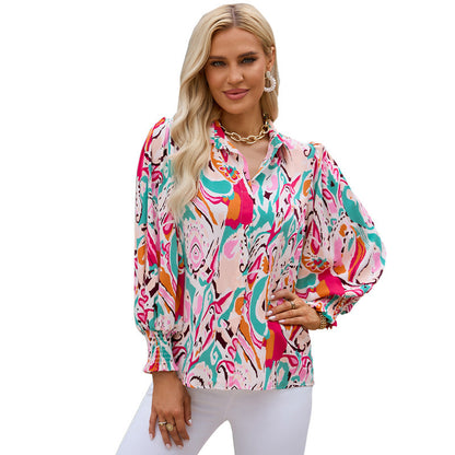 Women's National Fashion Chiffon Shirt - fizzle