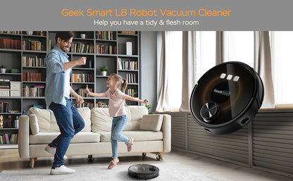 Geek Smart L8 Robot Vacuum Cleaner And Mop, LDS Navigation, Wi-Fi Connected APP, Selective Room Cleaning,MAX 2700 PA Suction, Ideal For Pets And Larger Home. - fizzle