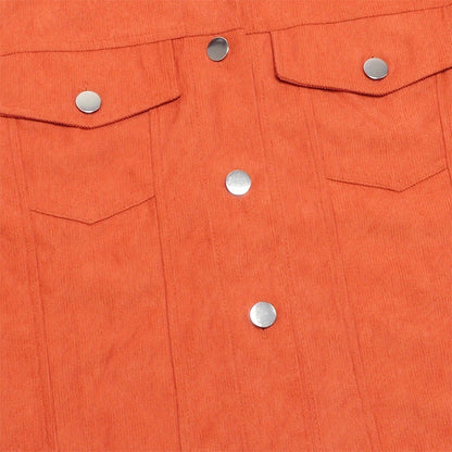 Women's Corduroy Long Sleeve Jacket - Casual Button-Up Coat With Flap Pockets, Fall & Spring Fashion Outerwear - fizzle