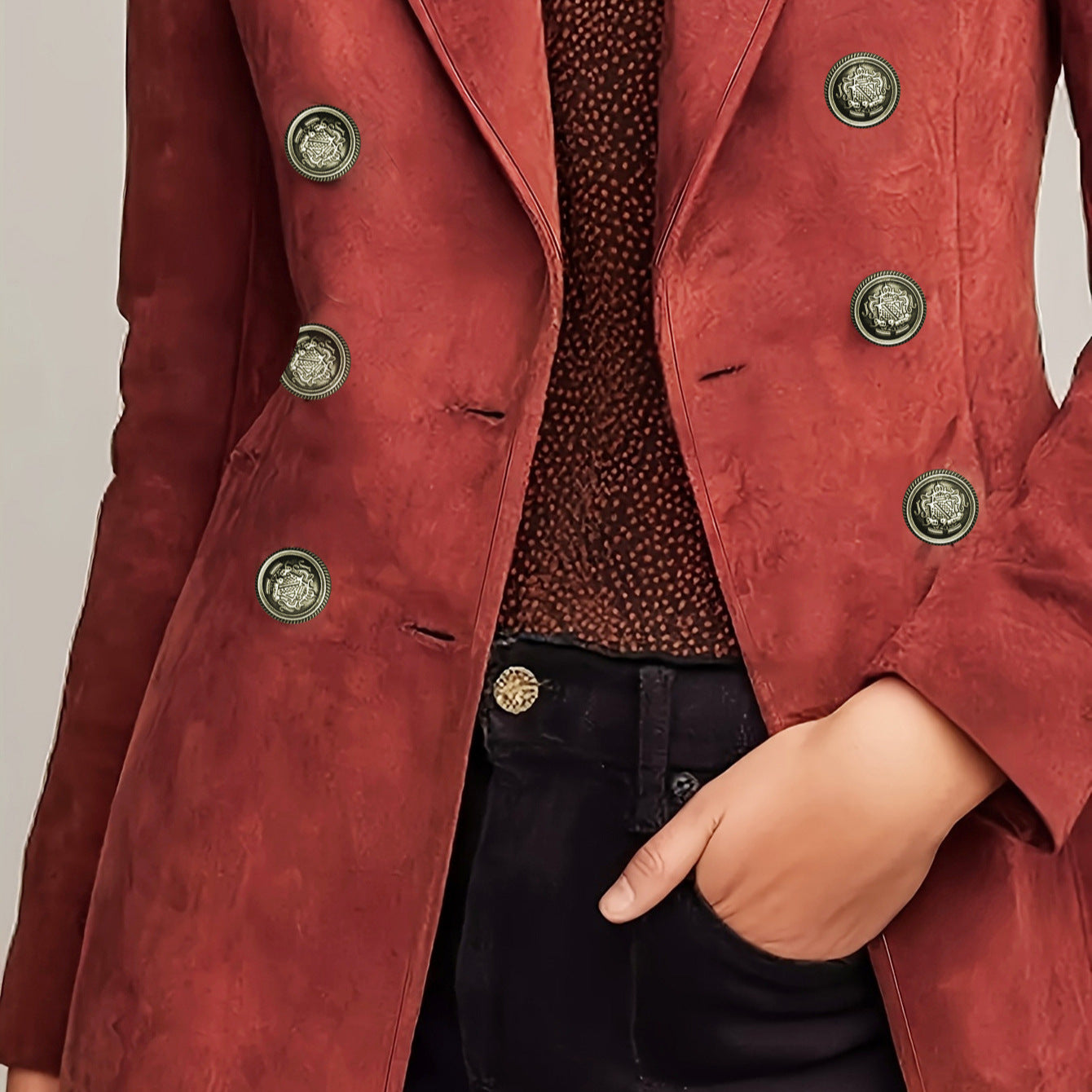 Women's French-style Elegant Vintage Double-breasted Blazer