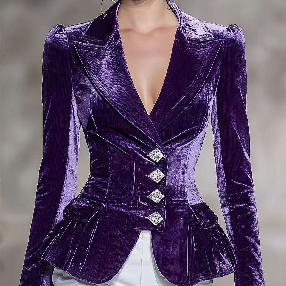 New Slim-fit Retro Womens Blazer Suit Jacket - fizzle