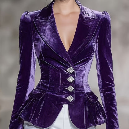 New Slim-fit Retro Womens Blazer Suit Jacket - fizzle