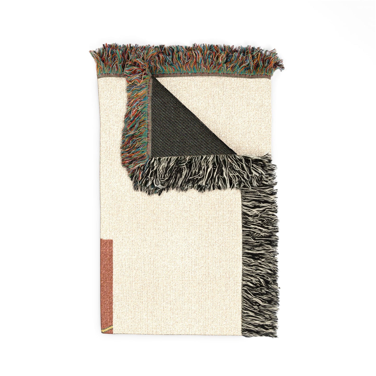 Geometric Abstract Woven Blanket — Modern Midcentury Throw