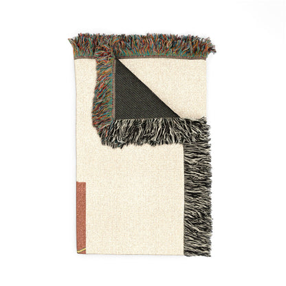 Geometric Abstract Woven Blanket — Modern Midcentury Throw