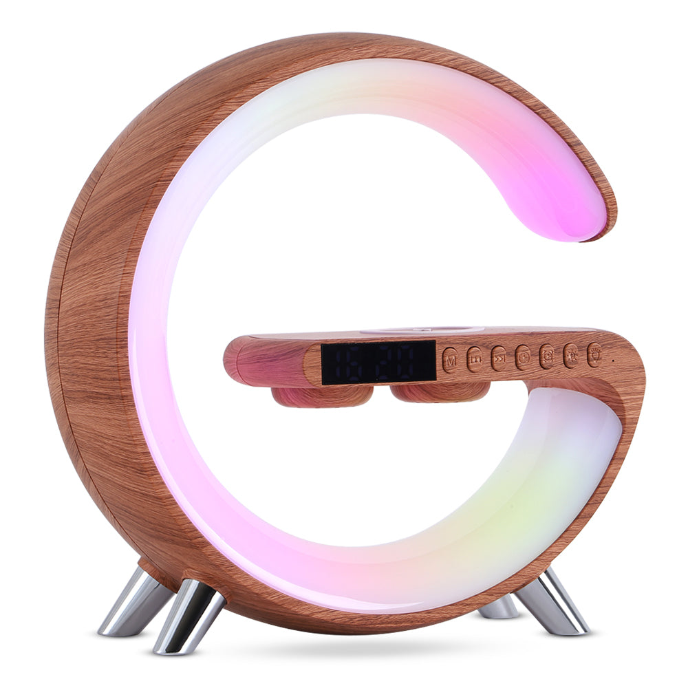 New Intelligent G Shaped LED Lamp Bluetooth Speake Wireless Charger Atmosphere Lamp App Control For Bedroom Home Decor - fizzle