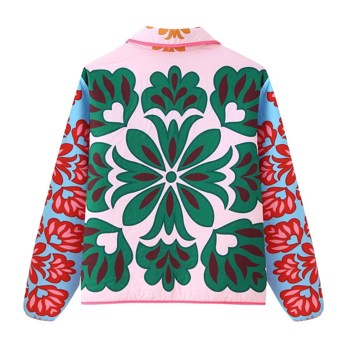 Street-style Cotton Puffer Jacket With A Bold Graphic Print - fizzle