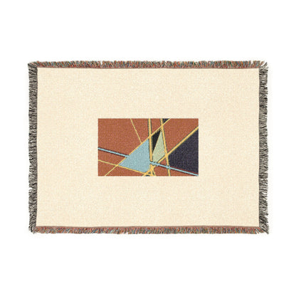Geometric Abstract Woven Blanket — Modern Midcentury Throw