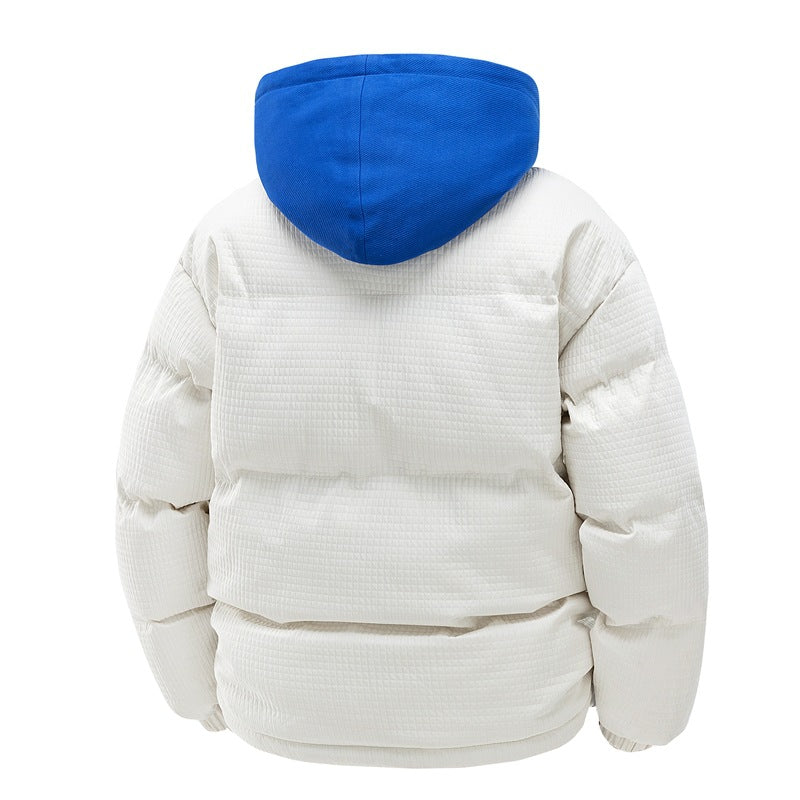 Men's Loose Casual Hooded Warm Fake Two-piece Cotton Jacket
