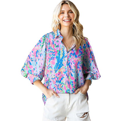 Women's National Fashion Chiffon Shirt - fizzle