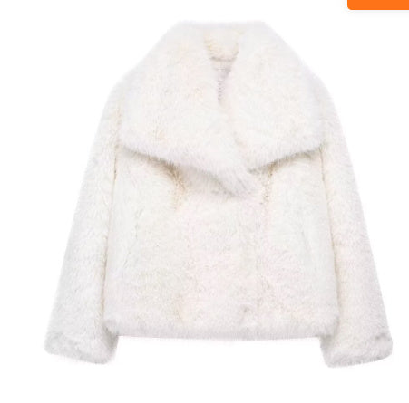 Winter Plush Coat Fizzle Fashion Thicken Lapel Outwear (Copy)