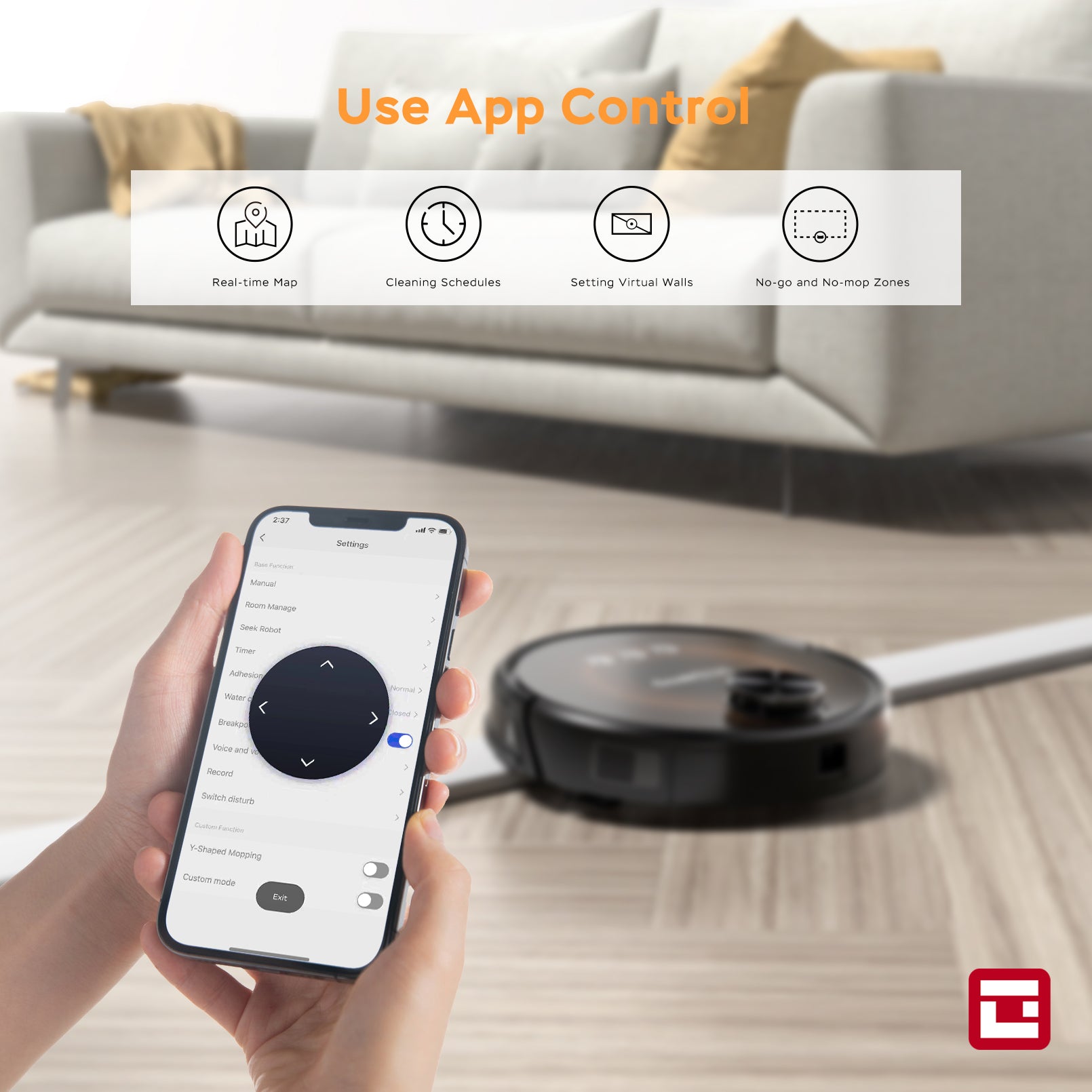Geek Smart L8 Robot Vacuum Cleaner And Mop, LDS Navigation, Wi-Fi Connected APP, Selective Room Cleaning,MAX 2700 PA Suction, Ideal For Pets And Larger Home. - fizzle