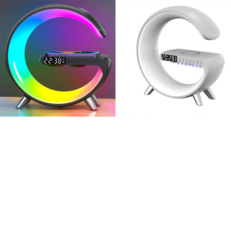 New Intelligent G Shaped LED Lamp Bluetooth Speake Wireless Charger Atmosphere Lamp App Control For Bedroom Home Decor - fizzle