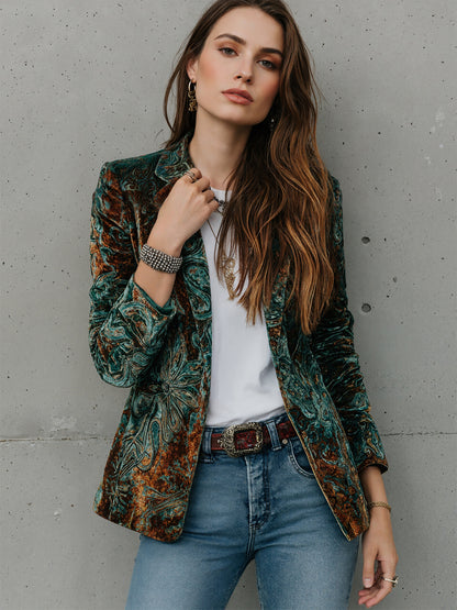 , New Autumn And Winter Women's Clothing, New Printed Fashion Casual Commuting Suit Jacket With Lining - fizzle