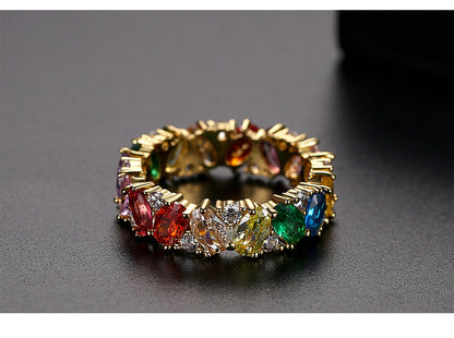 European And American Fashion Color Zircon Ladies Ring - fizzle
