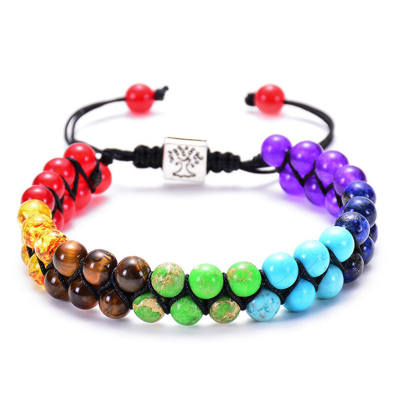 6mm 7 Chakra Stone Bead Good Karma Bracelet Healing Crystal Double Layer Natural Gemstone Beaded Anxiety Bracelets . - fizzle